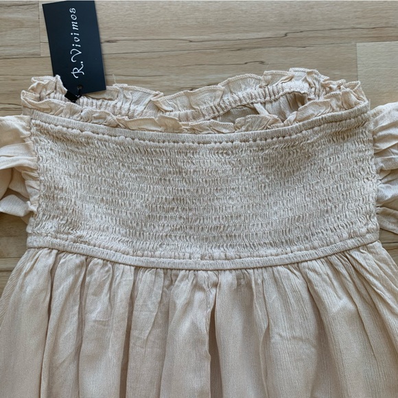 Vivimos Short cotton summer dress, sleeveless, with front bow tube dr… - Picture 10 of 12